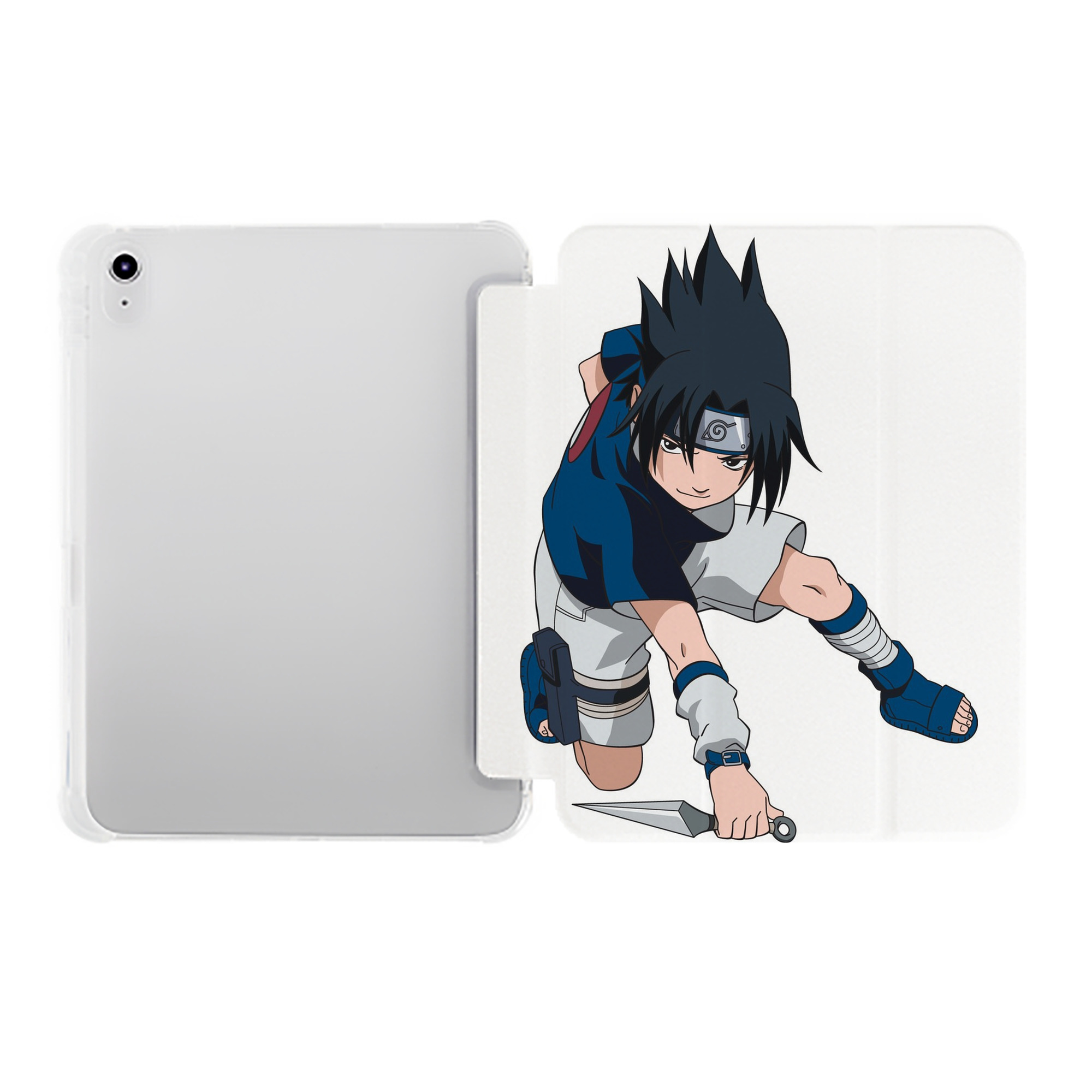 （画像用） NARUTO -ナルト- うちは サスケ Uchiha Sasuke IPad ケース ペン収納付き 三つ折りスタンド PUレザー×シリコン 対応機種9.5/10.5/10.9インチ